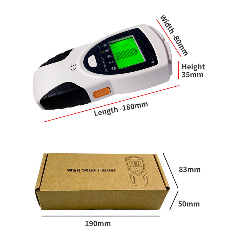 Detektor kovov SH301 s podsvietením, vyhľadávačom drevených kovových stĺpikov, káblovými vodičmi, hĺbkovým sledovačom, podzemným nástenným skenerom Sturs s LCD HD displejom