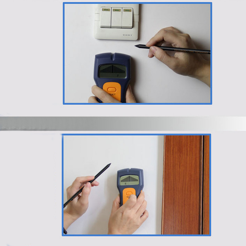 Viacúrovňový skener elektrických vodičov striedavého prúdu, káblov, dreva, kovov za stenou, detektorov