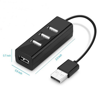 4 порта USB хъб Mini USB сплитер хъб адаптер високоскоростен хъб USB 2.0 адаптер за бизнес офис работа компютърна периферия