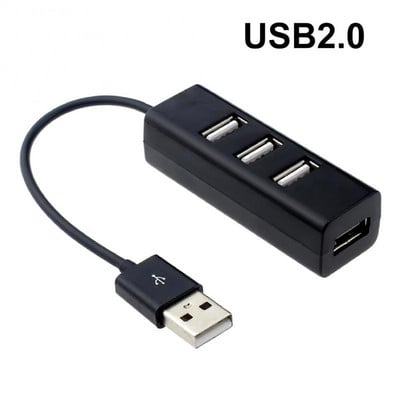 4-portový USB Hub Mini USB Splitter Hub Adapter Vysokorýchlostný Hub USB 2.0 adaptér pre firmy a kancelárie, pracovné počítačové periférie