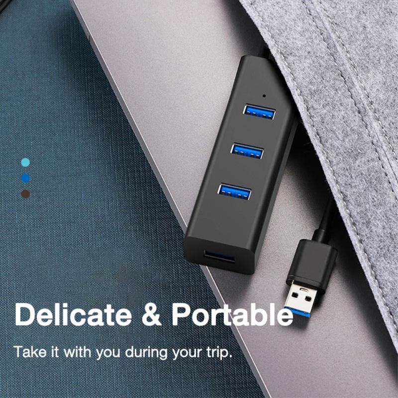 4-portový USB Hub Mini USB Splitter Hub Adapter Vysokorýchlostný Hub USB 2.0 adaptér pre firmy a kancelárie, pracovné počítačové periférie