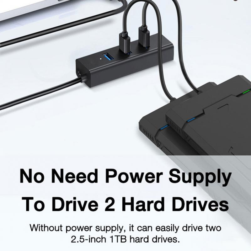 4-portový USB Hub Mini USB Splitter Hub Adapter Vysokorýchlostný Hub USB 2.0 adaptér pre firmy a kancelárie, pracovné počítačové periférie