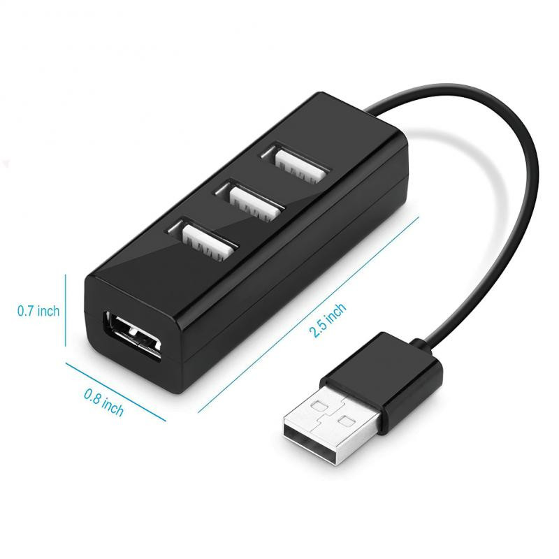 4-portový USB Hub Mini USB Splitter Hub Adapter Vysokorýchlostný Hub USB 2.0 adaptér pre firmy a kancelárie, pracovné počítačové periférie