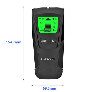 Vastar Metal Detector Find Metal Wood Studs AC Voltage Live Wire Detect Wall Scanner Electric Box Finder Стенен детектор