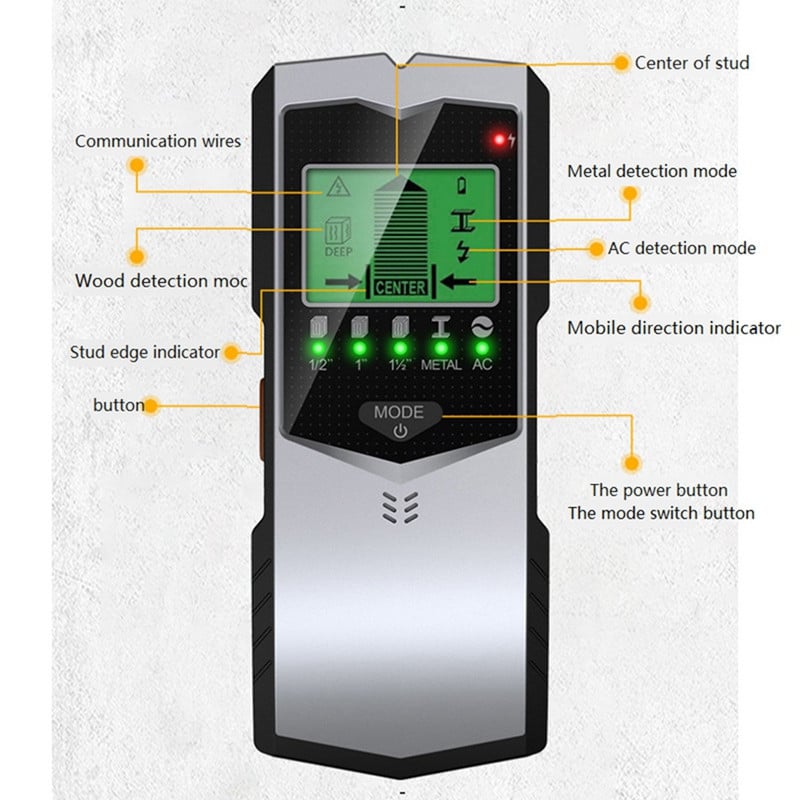 Otsige metallist puidust naastud AC kaabli juhtmed sügavusjälgija tihvt FINDERi jaoks rohelise taustvalgustusega LCD HD-ekraani jaoks