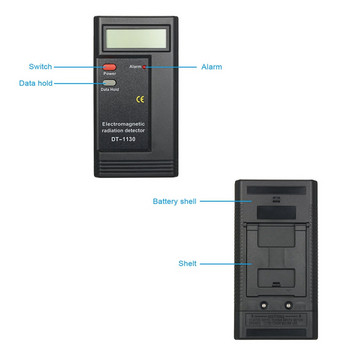 DT-1130 EMF Meter Hand-hold LED Digital Electromagnetic Field Basic Radiation Detector, EMF Reader Checker