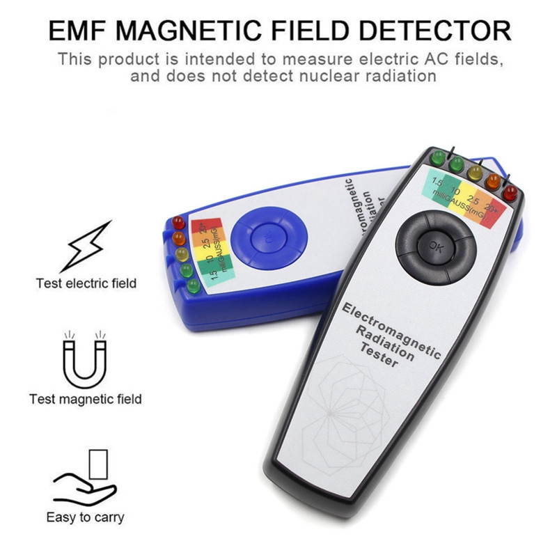 K2 elektromágneses mező EMF Gauss mérő vadászdetektor Hordozható mágneses tér érzékelő 5 LED Gauss mérő