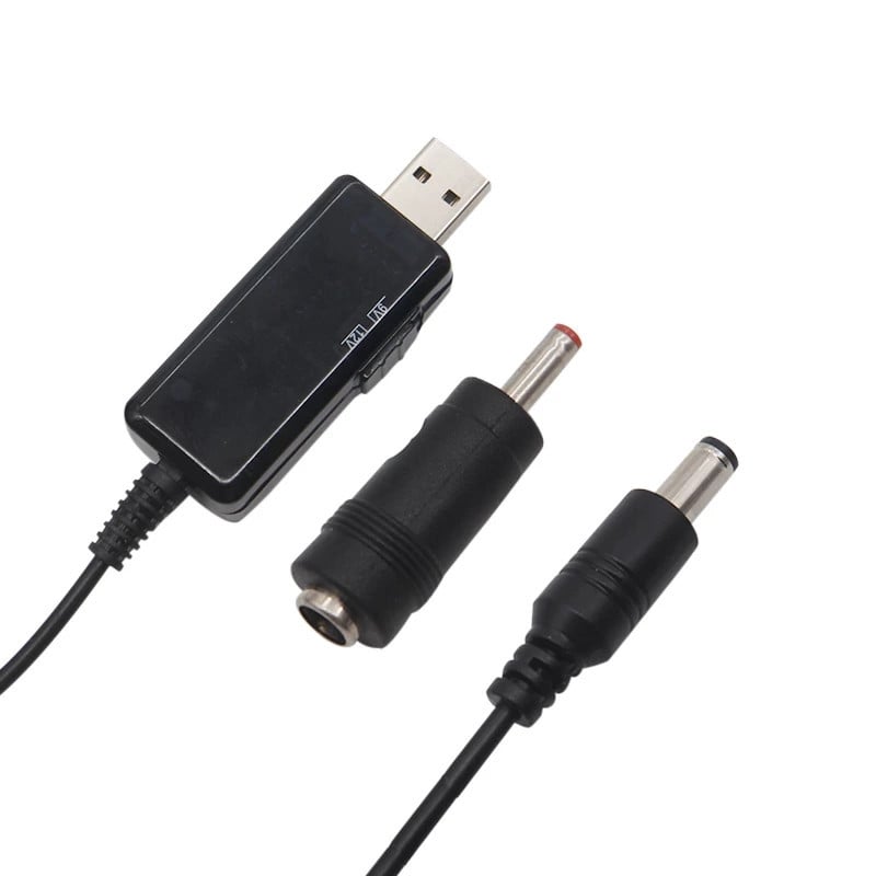 Convertor USB Boost DC 5V la 9V 12V Cablu convertizor USB Step-up + conector 3,5x1,35 mm pentru alimentare/încărcător/convertor de putere