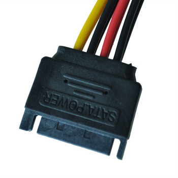 Промоция! 6-инчов SATA Power Y сплитер кабелен адаптер - M/F (захранващ кабел)