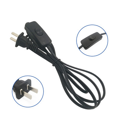 1,8M US PLUG EU PLUG szabályozható kapcsoló tápkábel Us kimeneti hosszabbító kábel PC tápkábel hosszabbító asztali fali lámpához
