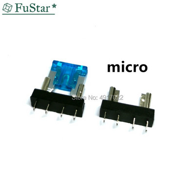 20db autós biztosítéktartó NYÁK kártya Közepes Mini Micro Small Blade autós csónak 32V PCB kártyához Biztonsági klip Beillesztés típusa