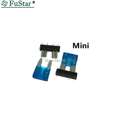 20db autós biztosítéktartó NYÁK kártya Közepes Mini Micro Small Blade autós csónak 32V PCB kártyához Biztonsági klip Beillesztés típusa