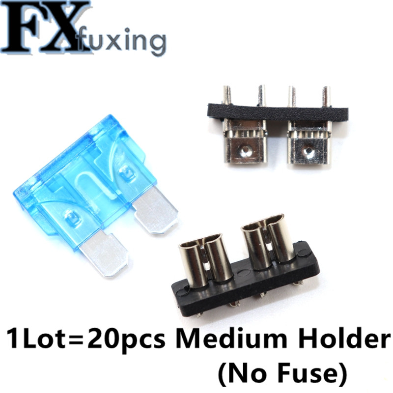 20db autós biztosítéktartó NYÁK kártya Közepes Mini Micro Small Blade autós csónak 32V PCB kártyához Biztonsági klip Beillesztés típusa