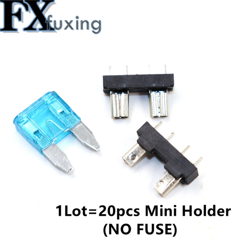 20db autós biztosítéktartó NYÁK kártya Közepes Mini Micro Small Blade autós csónak 32V PCB kártyához Biztonsági klip Beillesztés típusa