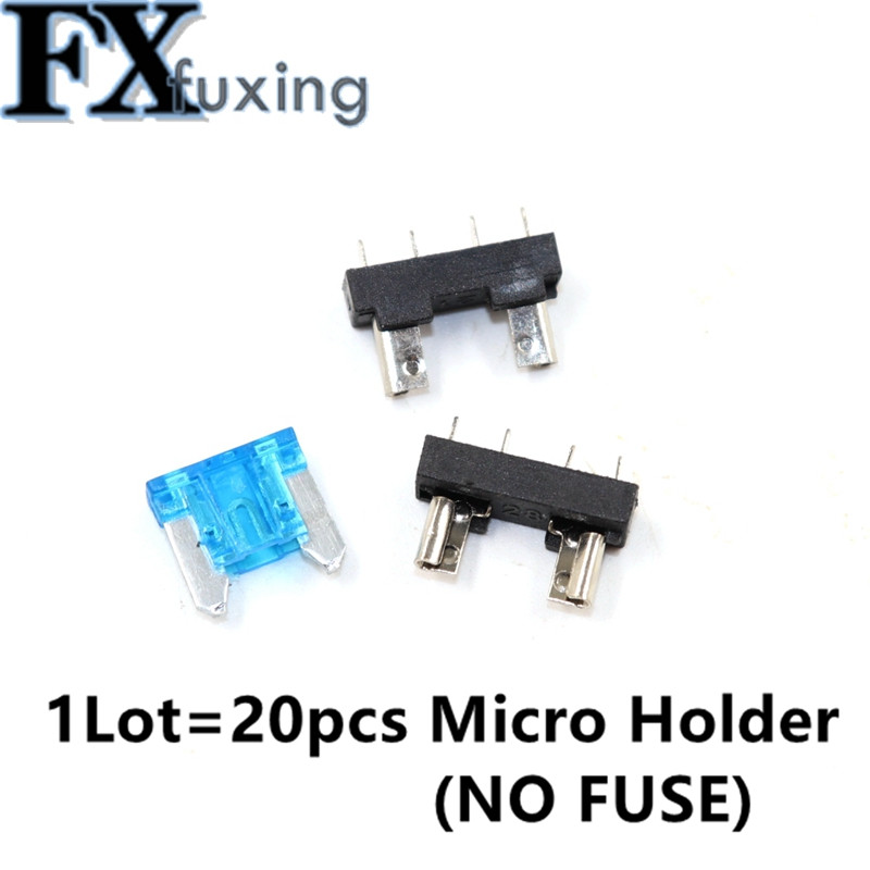 20db autós biztosítéktartó NYÁK kártya Közepes Mini Micro Small Blade autós csónak 32V PCB kártyához Biztonsági klip Beillesztés típusa