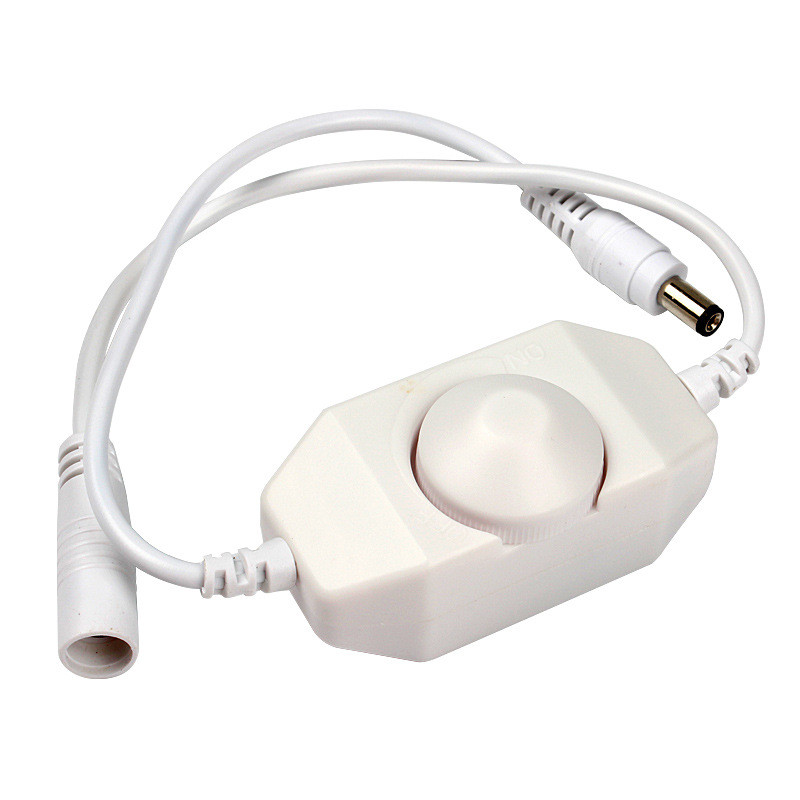 Plynulý stmievač LED s reguláciou jasu pre 3528 5050 5730 5630 jednofarebný pásik DC 12V 24V čierny/biely