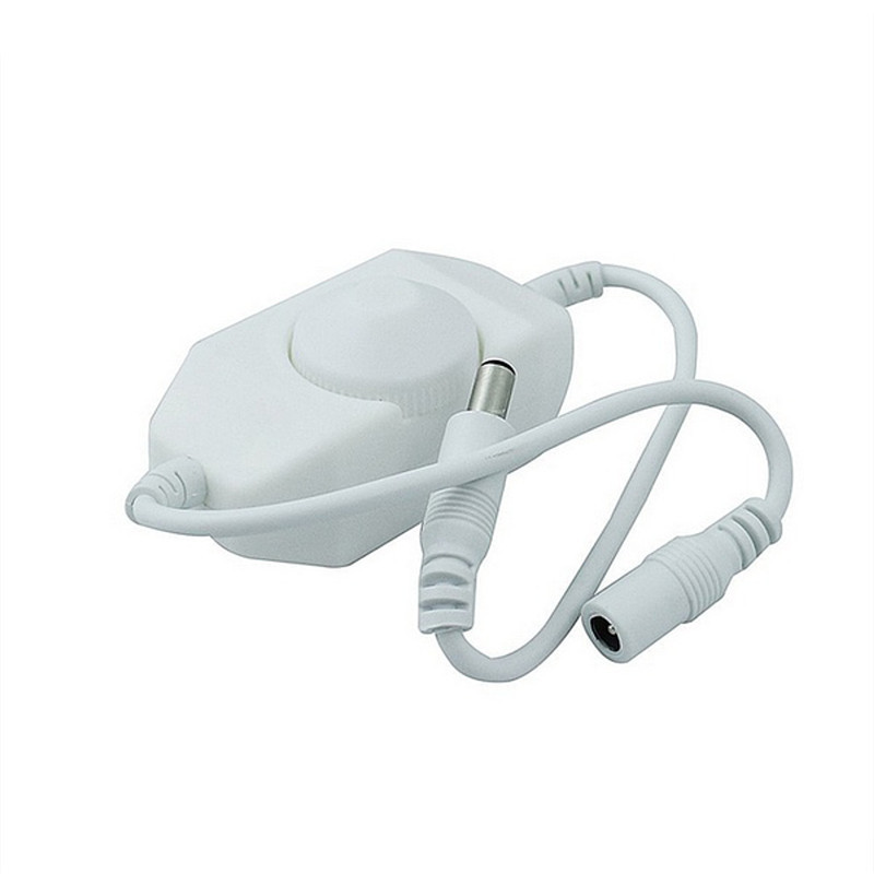 Plynulý stmievač LED s reguláciou jasu pre 3528 5050 5730 5630 jednofarebný pásik DC 12V 24V čierny/biely