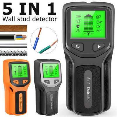 5 в 1 металотърсач Finder Stud Finder Сензор Стенен скенер Електронен Stud Sensor Locator Finders Wood Finder Стенен детектор LCD дисплей