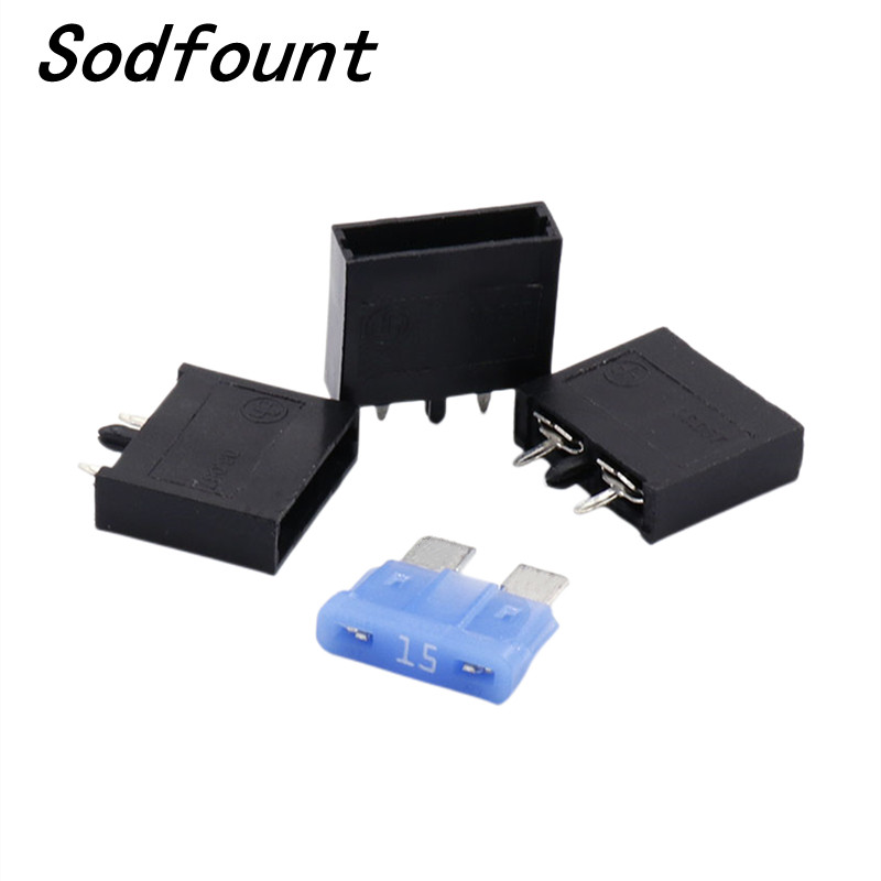 1/2/5 комплект 2P 8P PA66 250V със стандартен ножов предпазител Държач за предпазител за кола Хоризонтален 06.087 PCB Държач за автоматичен предпазител