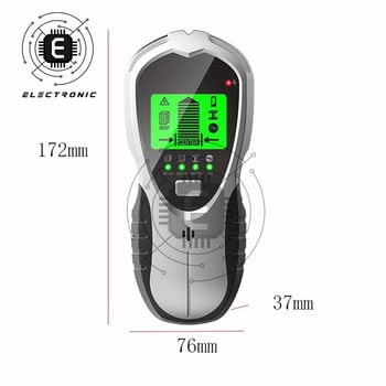 SH201 4 в 1 металотърсач, подсветка, променлив ток, търсач на дървени шпилки, кабели, проводници, тракер за дълбочина, подземни стени, скенер, LCD HD дисплей