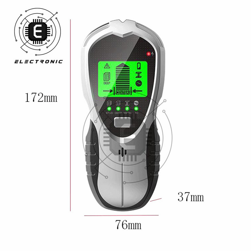 SH201 4-ühes metallidetektor taustvalgustusega vahelduvvoolu puidust naastude otsija kaablijuhtmed sügavusjälgija maa-alune naast seinaskanner LCD HD ekraan