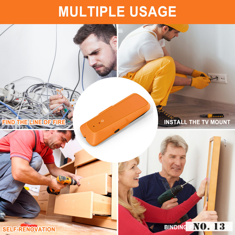 Stud Finder, 3/4" gylio metalo ieškiklis su LED lemputėmis Stud Finder sienų skaitytuvas, skirtas rasti medžio ir metalo smeigių kraštus