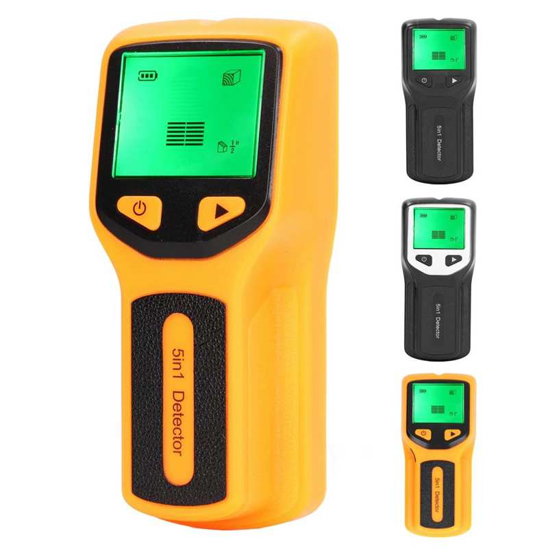 Detektor kovov, nástenný skener, senzor 5 v 1, HD LCD displej pre drevo, AC drôt, stred, okraj, podzemný kov