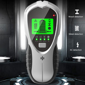 Nástenný skener 4 v 1, digitálny LCD displej, multifunkčný hĺbkový sledovač, ručný prenosný vyhľadávač drevených rúrok, plastový, napájaný z batérie