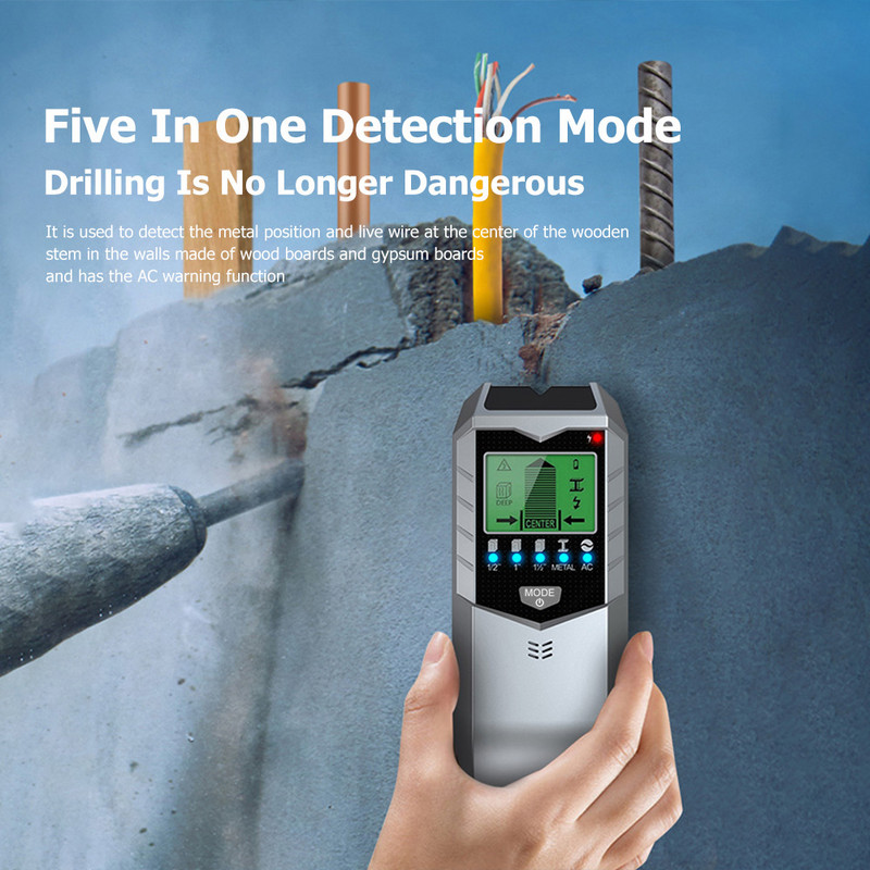 Kézi csapkereső érzékelő LCD digitális kijelző Hordozható fa csőkereső Pontos pozicionálás Professzionális szerszámok Elemről működő