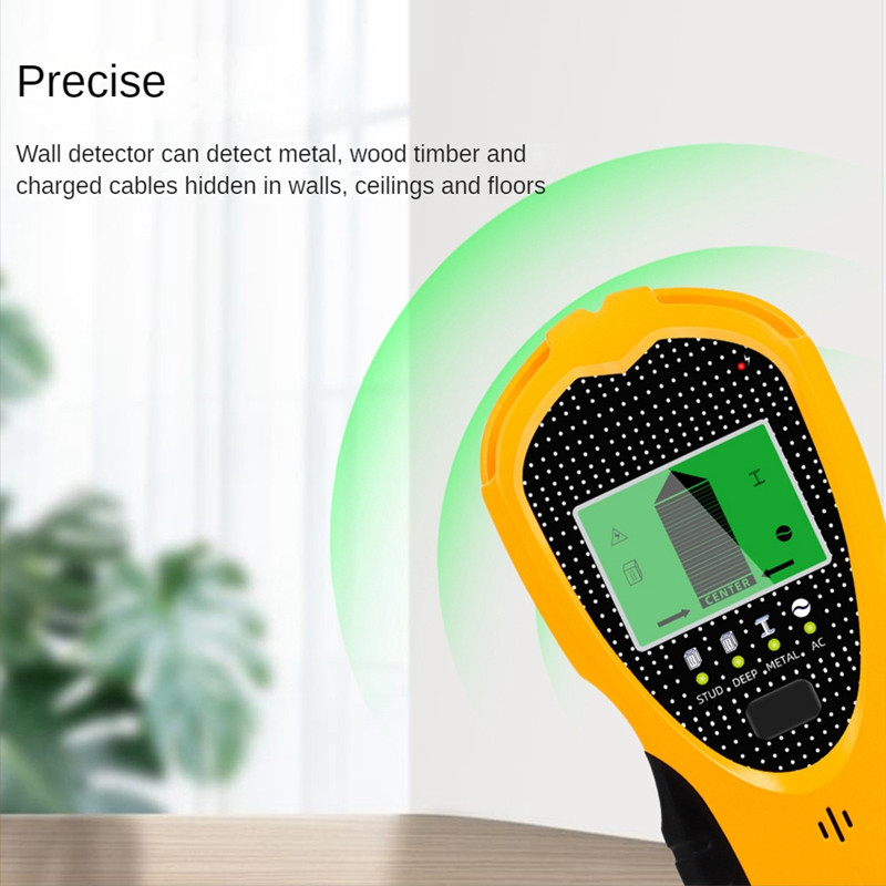 1-dielny detektor s digitálnym LCD displejom na detekciu kovových čapov z dreva, drôtov striedavého prúdu