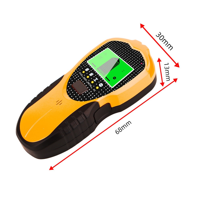 1-dielny detektor s digitálnym LCD displejom na detekciu kovových čapov z dreva, drôtov striedavého prúdu