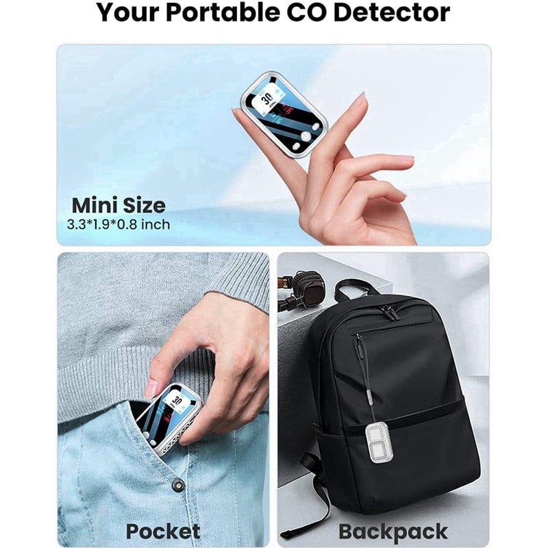 Prenosné detektory oxidu uhoľnatého, detektor CO s prehľadným LCD displejom, miniatúrny alarm CO