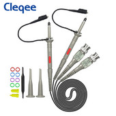 Cleqee P6100 2vnt 100MHz BNC osciloskopo zondo rinkinys DC-100MHz aligatoriaus klipų bandymo zondas skirtas Tektronix HP X1/X10