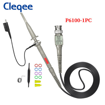 Cleqee P6100 2vnt 100MHz BNC osciloskopo zondo rinkinys DC-100MHz aligatoriaus klipų bandymo zondas skirtas Tektronix HP X1/X10