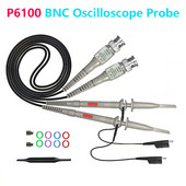 1vnt/2vnt aukštos kokybės P6100 100MHz BNC osciloskopo zondo rinkinys 1X 10X maksimali įėjimo įtampa 600V įvesties varža 10M Ω