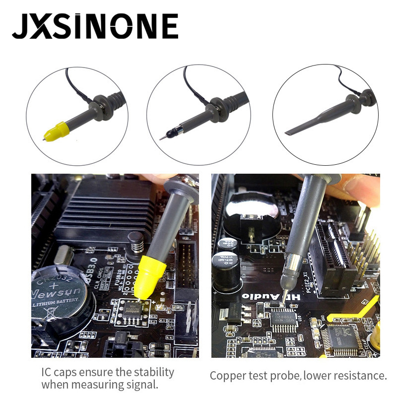JXSINONE P6100 osciloskopo zondo rinkinys DC-100MHz taikiklio gnybtų tikrinimo zondas 100MHz X1/X10, skirtas osciloskopijos didmeninei prekybai