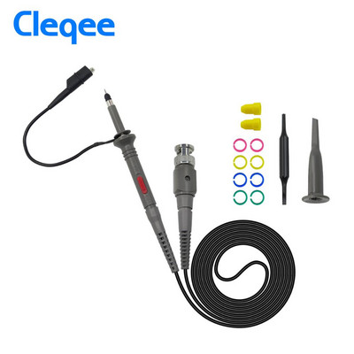 Cleqee P6100 2vnt 100MHz BNC osciloskopo zondo rinkinys DC-100MHz aligatoriaus klipų bandymo zondas skirtas Tektronix HP X1/X10