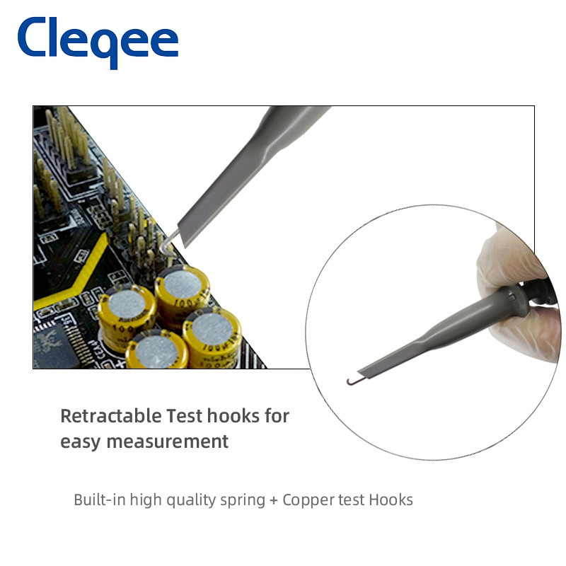 Cleqee P6100 2vnt 100MHz BNC osciloskopo zondo rinkinys DC-100MHz aligatoriaus klipų bandymo zondas skirtas Tektronix HP X1/X10