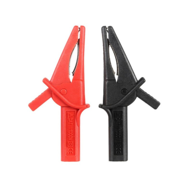 2tk Dolphin/Gator klambrid punane + must Hantek HT18A digitaalse multimeetri autoostsilloskoobi tarviku jaoks