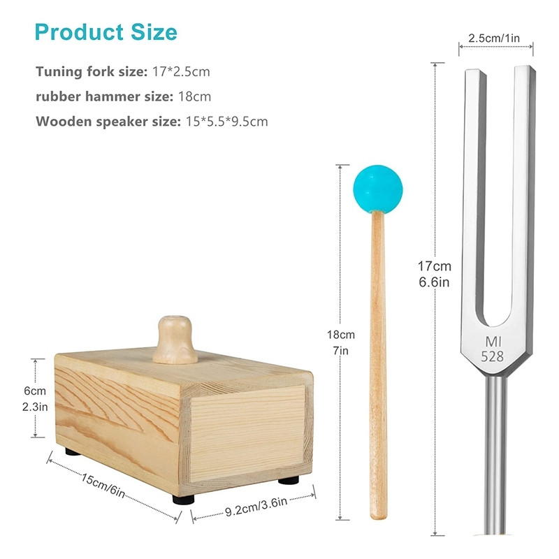528HZ kamertonas, kamertono rezonanso dėžutė, čakrų kamertonos garso terapijai, jogai, meditacijai ir atsipalaidavimui