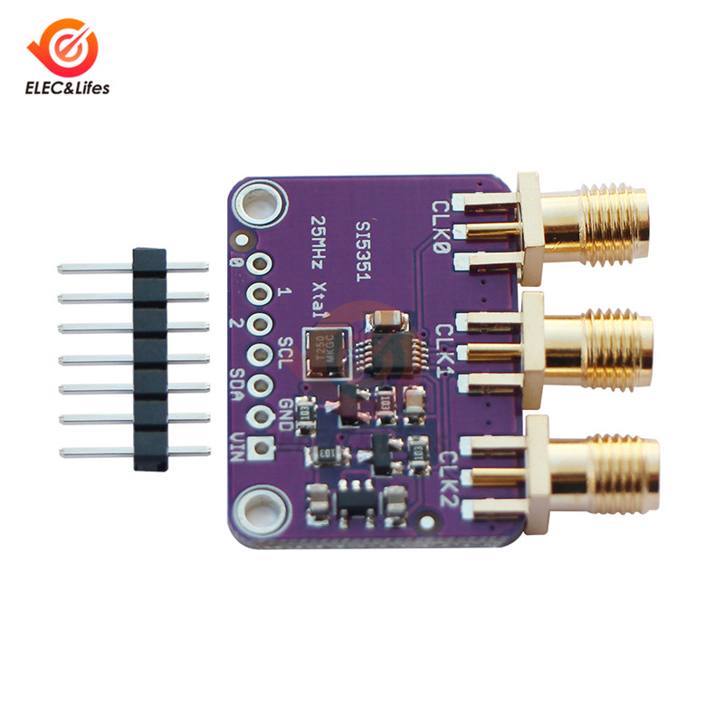 Si5351A SI5351 I2C generátor hodín, rozbočovací modul GY-SI5351, vysokofrekvenčný generátor obdĺžnikových signálov 8KHz-160MHz