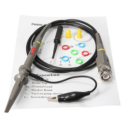 Cleqee 2PCS P6060 Osciloskopo zondas 60MHz Clips Tektronix osciloskopui HP X1/X10 DC-60MHz