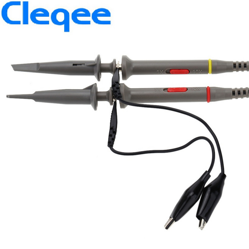 Cleqee 2PCS P6060 Osciloskopo zondas 60MHz Clips Tektronix osciloskopui HP X1/X10 DC-60MHz
