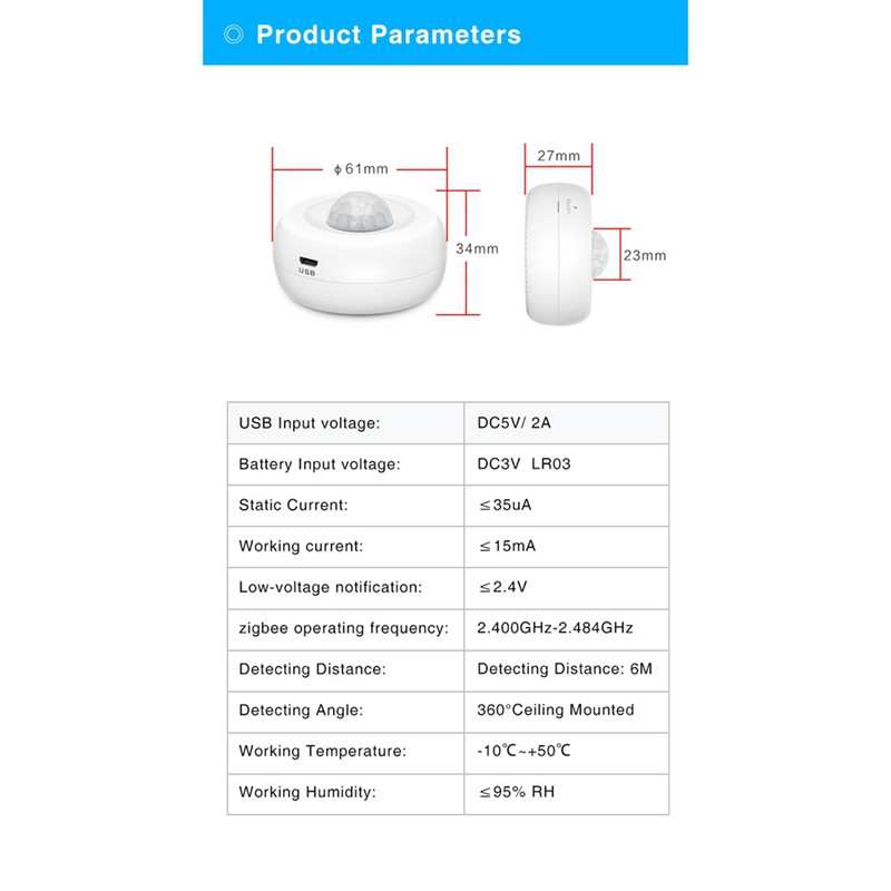 Juhtmevaba nutika kehaanduri liikumisanduri PIR liikumisandur Zigbee kasutamine rakendusega Tuya Smart Life