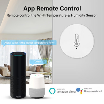 Ελεγκτής εσωτερικού υγρόμετρου αισθητήρα θερμοκρασίας και υγρασίας Tuya Η παρακολούθηση της εφαρμογής Smart Home λειτουργεί με την Alexa Google Home