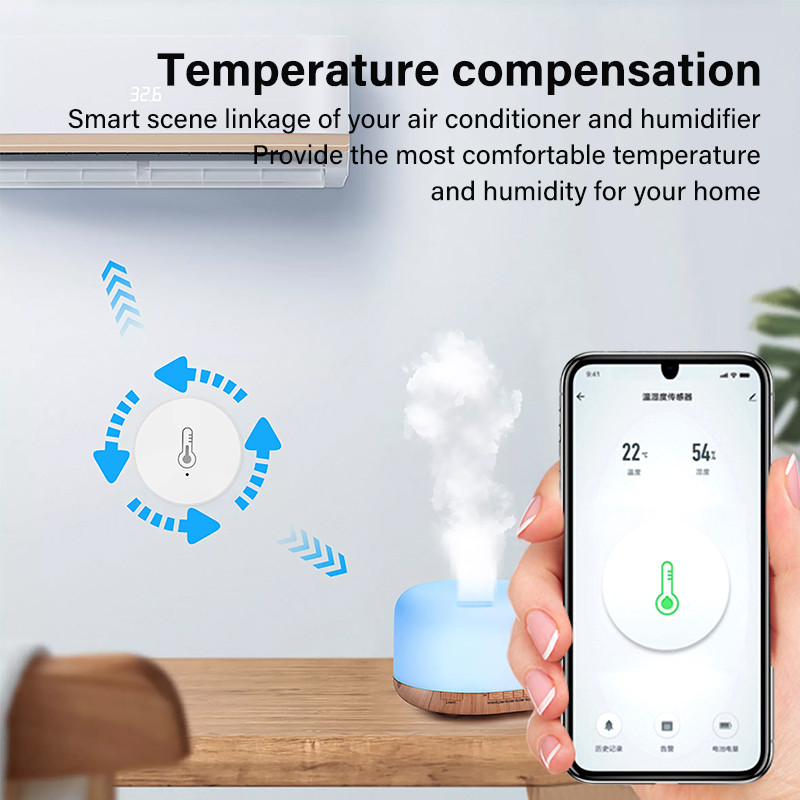 Tuya temperatuuri ja niiskuse anduri siseruumide hügromeetri kontroller Smart Home APP jälgimine töötab Alexa Google Home'iga