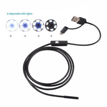 3-σε-1 Βιομηχανικό ενδοσκόπιο Borescope Camera Ενσωματωμένη 6 LED IP67 Αδιάβροχο ενδοσκόπιο USB Type-C για smartphone/PC Android