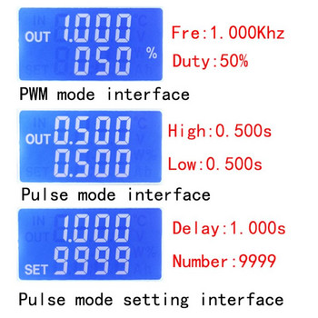 ZK-PP1K двурежимен LCD PWM генератор на сигнали 1-канален PWM импулсен честотен работен цикъл Регулируем генератор на квадратни вълни zk-pp2k
