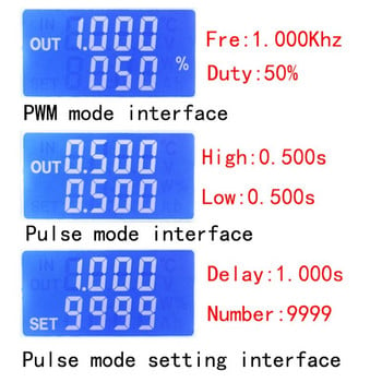 ZK-PP1K Διπλής λειτουργίας Γεννήτρια σήματος LCD PWM 1 καναλιού Ρυθμιζόμενου κύκλου λειτουργίας παλμικής συχνότητας PWM Γεννήτρια τετραγωνικών κυμάτων zk-pp2k