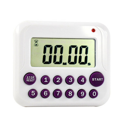 Temporizator electric digital LCD, sport, școală, bucătărie, bucătărie, gătit, numărătoare inversă cu 12 taste, ceas cu alarmă magnetică, cafea, stopcontact